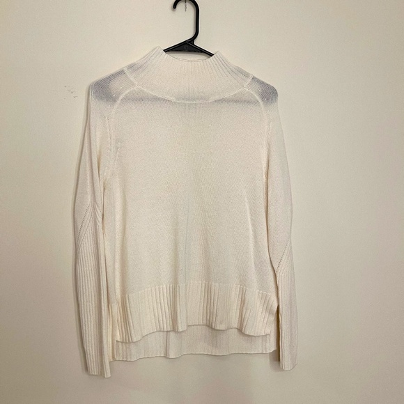 Nordstrom Mock Neck White Sweater size S - Picture 1 of 8